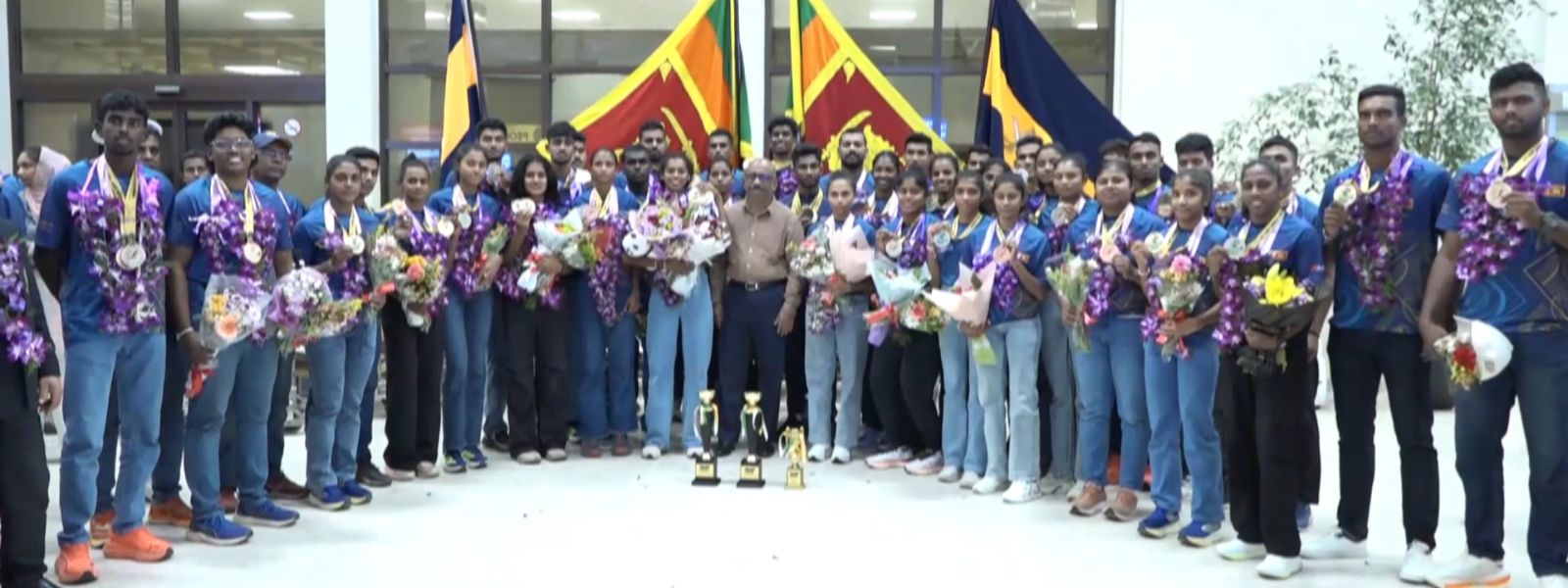 Sri Lankan Athletes Celebrated at BIA Upon Return